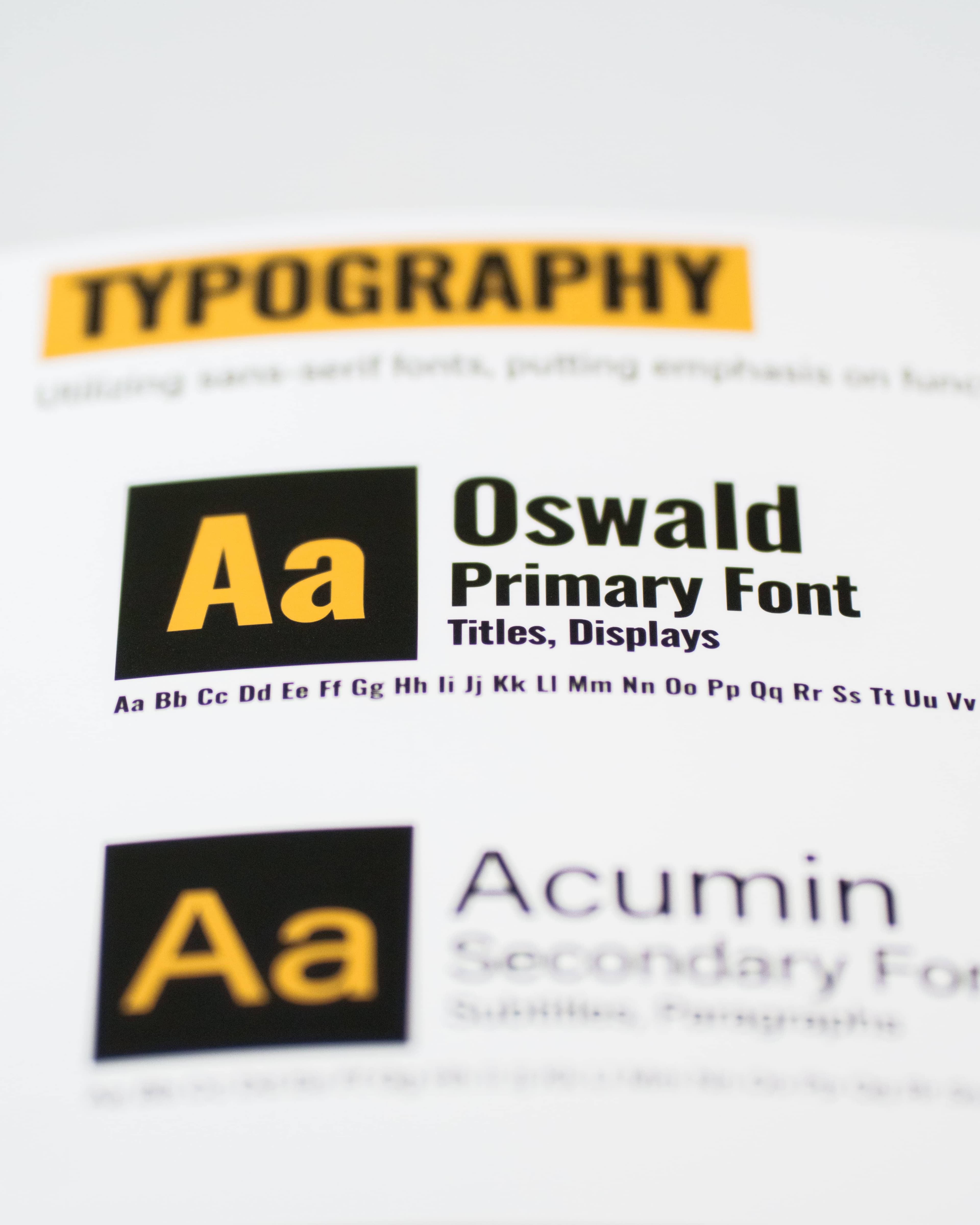 The typography showcase for S&M Distributes