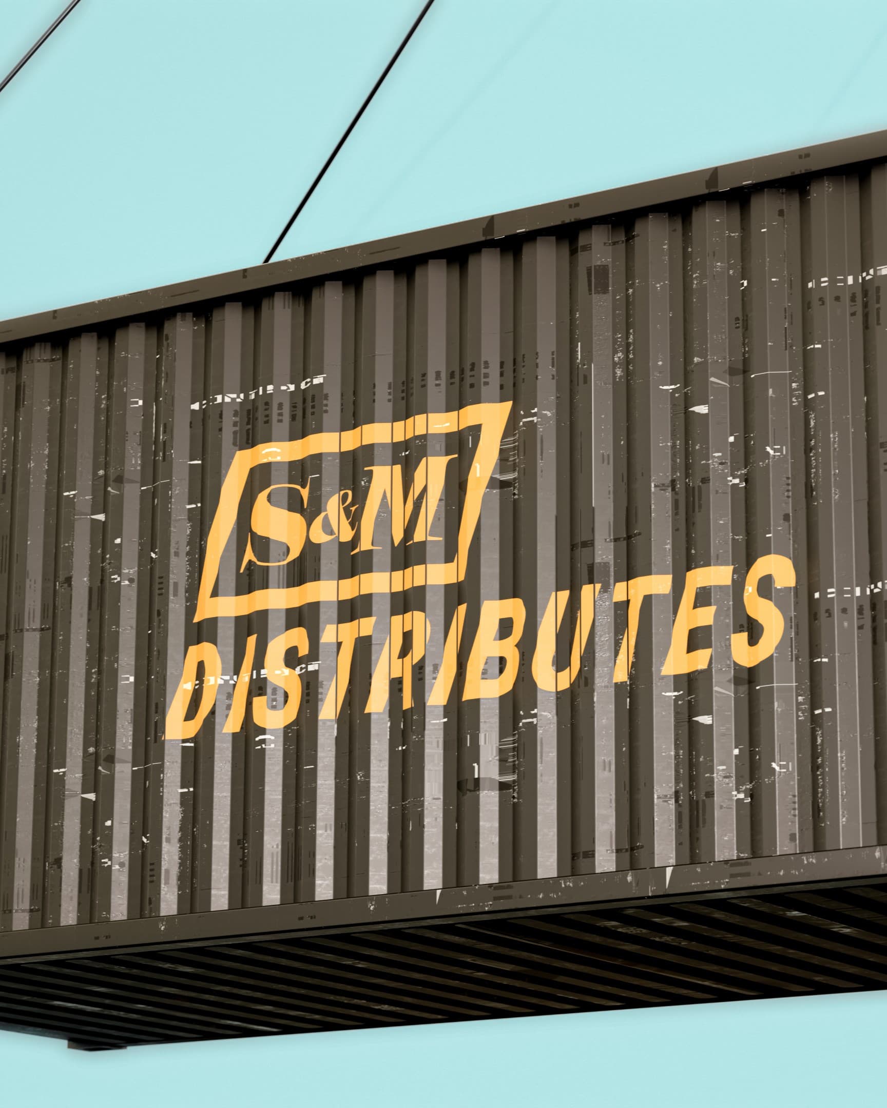 A brand mockup modeled for S&M Distributes