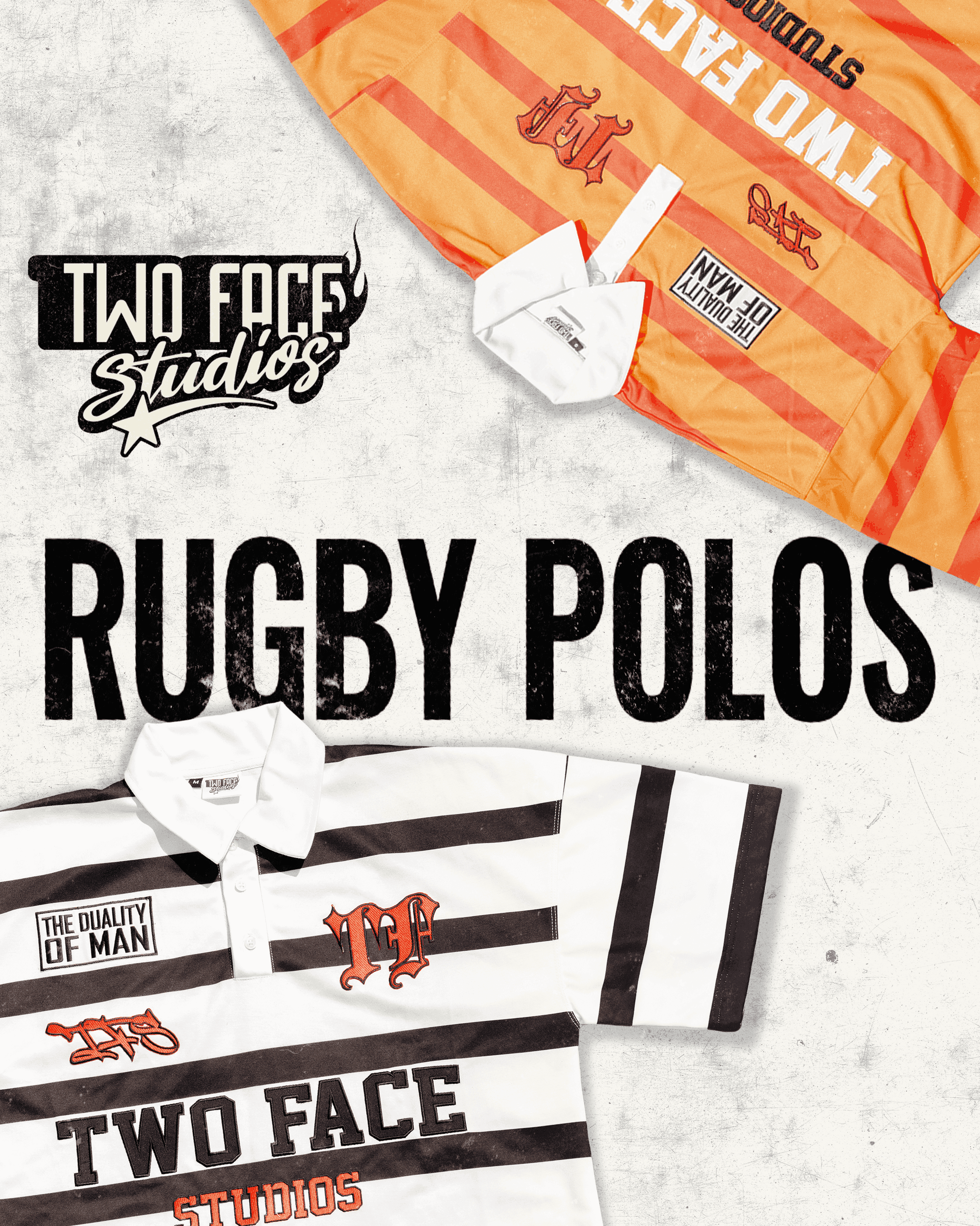 A promo ad put together for TwoFace Studios' rugby polos